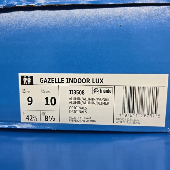 New adidas Gazelle Indoor Luxe Pack Alumina Men's Shoes Size 9 - Picture 8 of 8